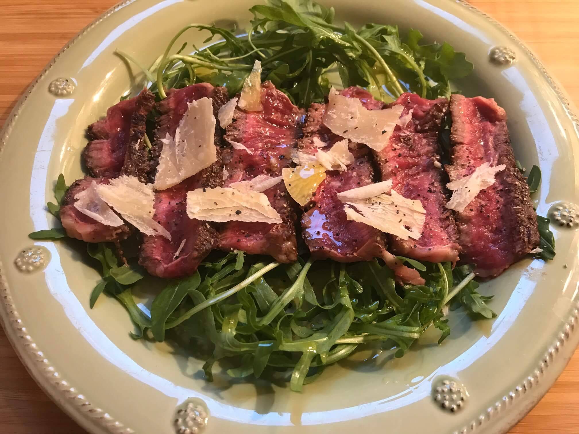 今日の献立、牛肉のタリアータ!