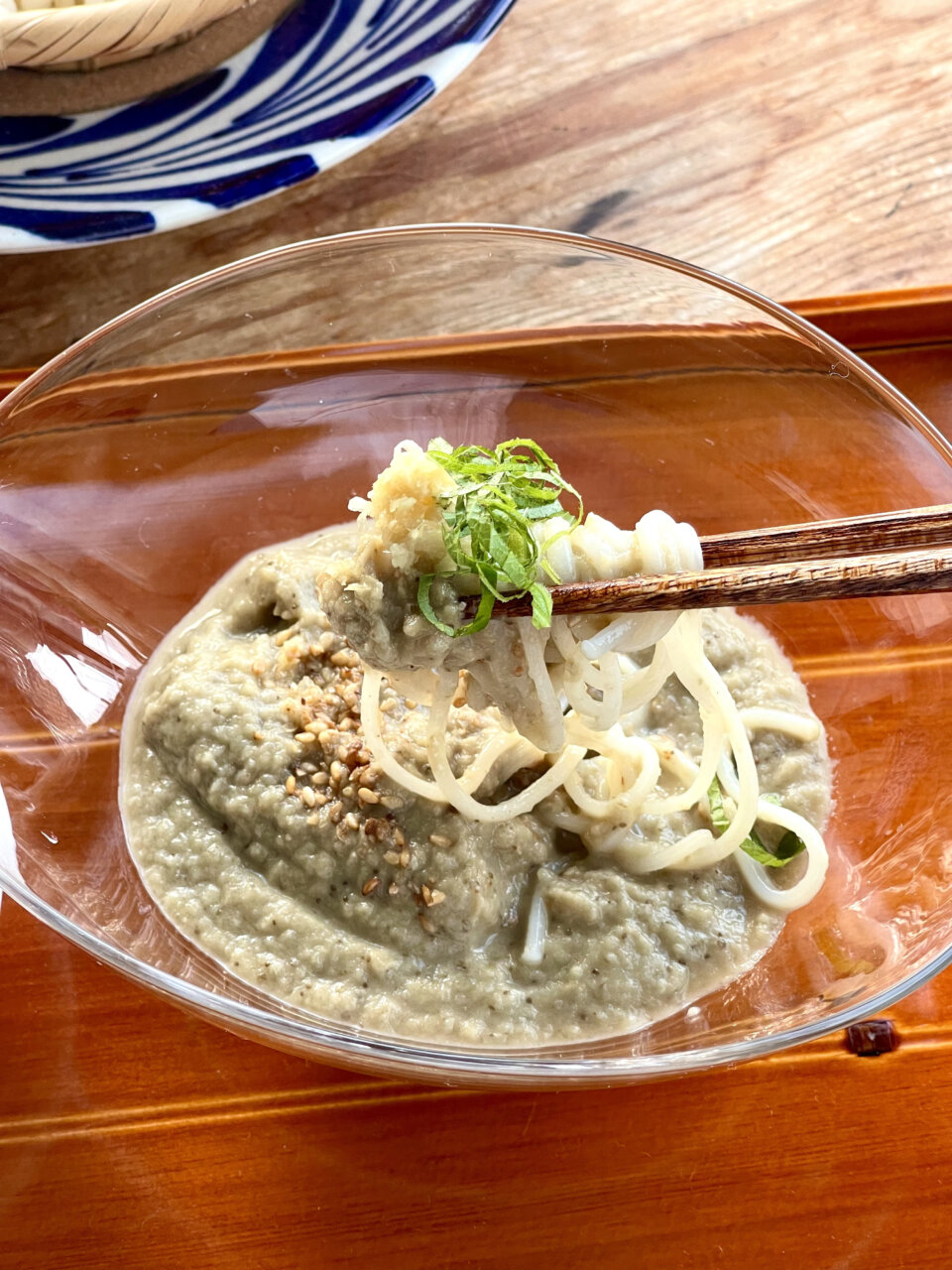 濃い焼きなすのごまだれそうめん