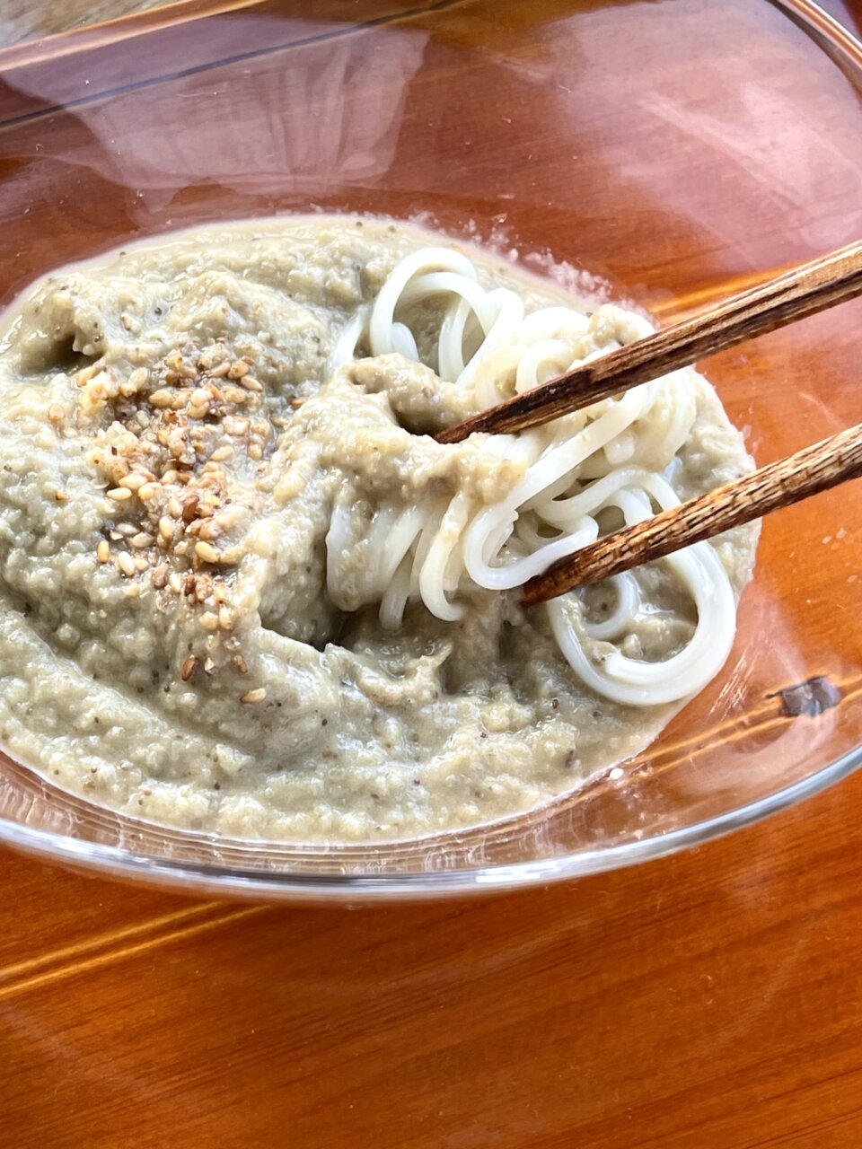 濃い焼きなすのごまだれそうめん