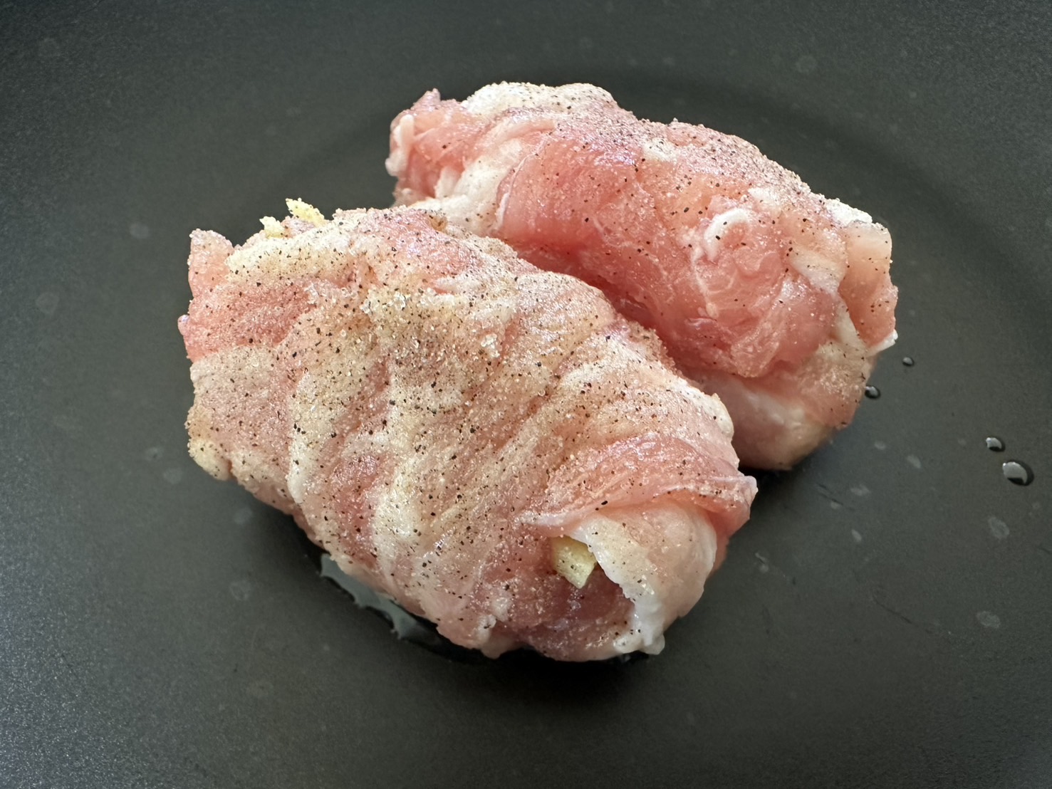 今日の献立、豚肉の生姜巻き