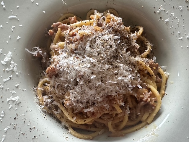 毎日が勝負飯、「牛豚合挽肉ラグー極上パスタ」