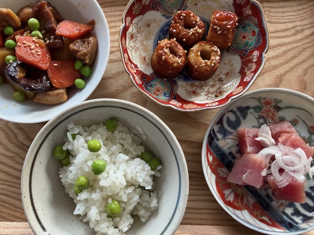 毎日が勝負飯、「豆ごはん、丁寧な和食プレート」