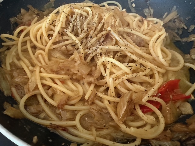 毎日が勝負飯、「たまねぎのパスタ」