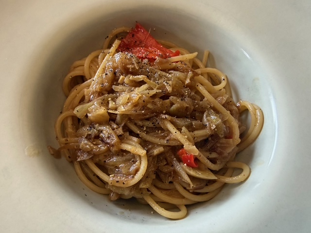毎日が勝負飯、「たまねぎのパスタ」