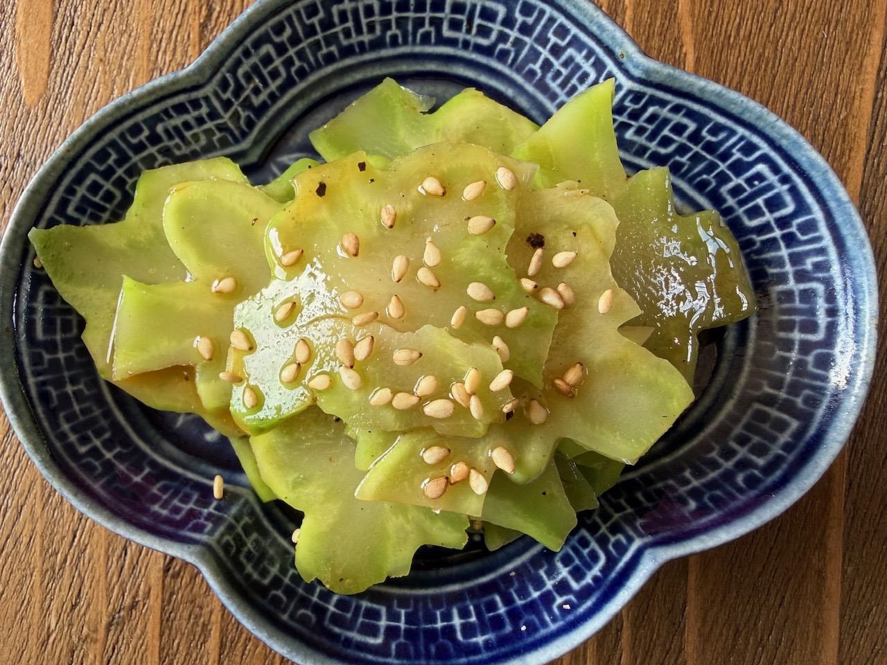 父ちゃんの普段着飯、「ブロッコリーの芯のザーサイ」