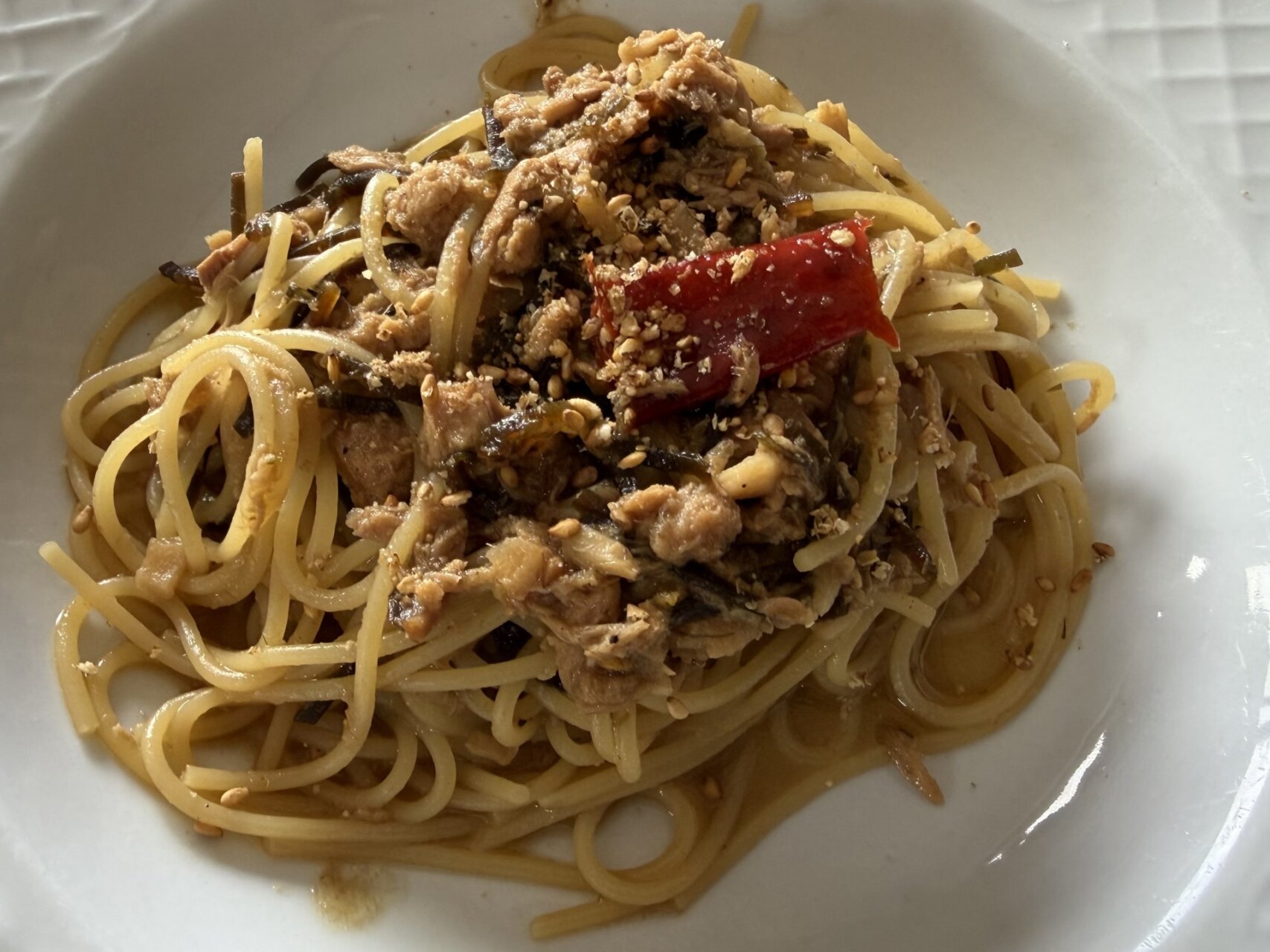 パリに戻り、その足で、ノルマンディからの、塩昆布パスタ!