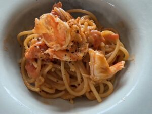 父ちゃんの普段着飯、「元祖有頭海老のパスタ」