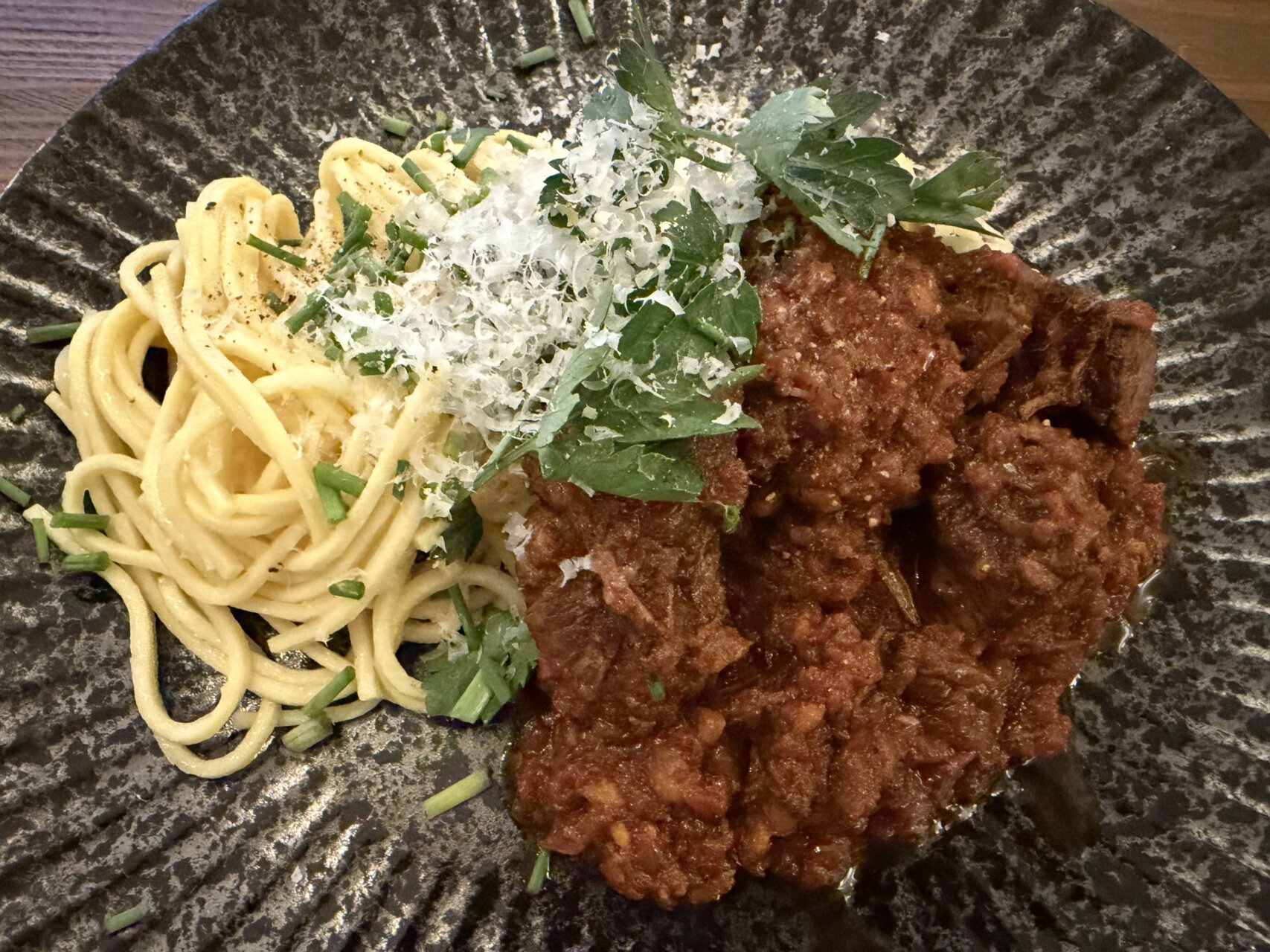 父ちゃんの普段着飯、「イタリア風トマト煮込みからのナポリタン」